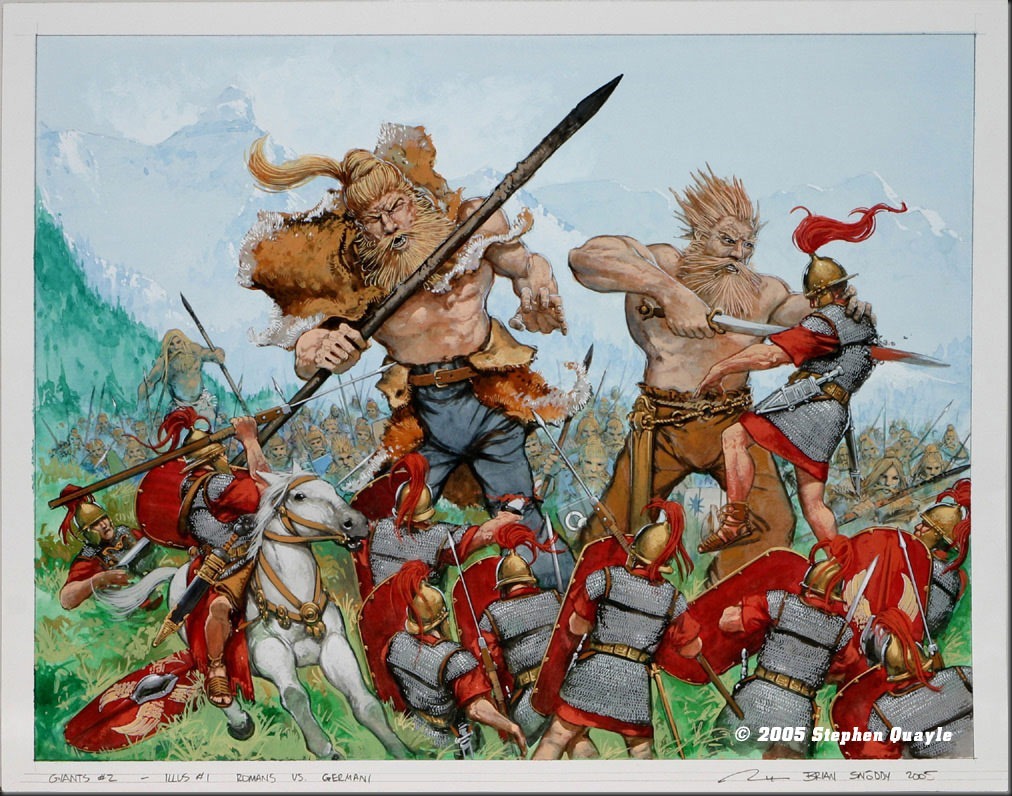 大日耳曼勇士身材魁梧，虐罗马侏儒军团如砍瓜切菜